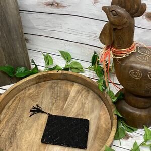 Lancome Black Beaded Mini Make Up Cocktail Purse Holiday New Years Christmas